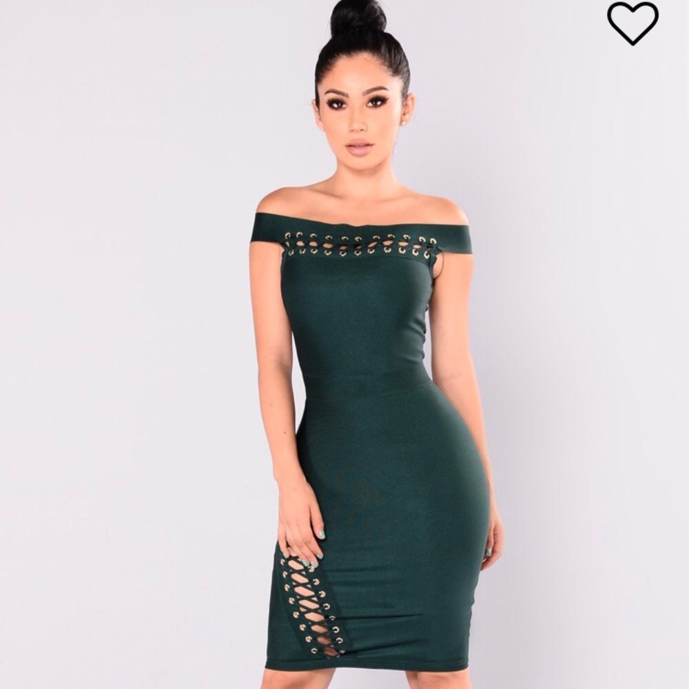 Hunter green bandage dress